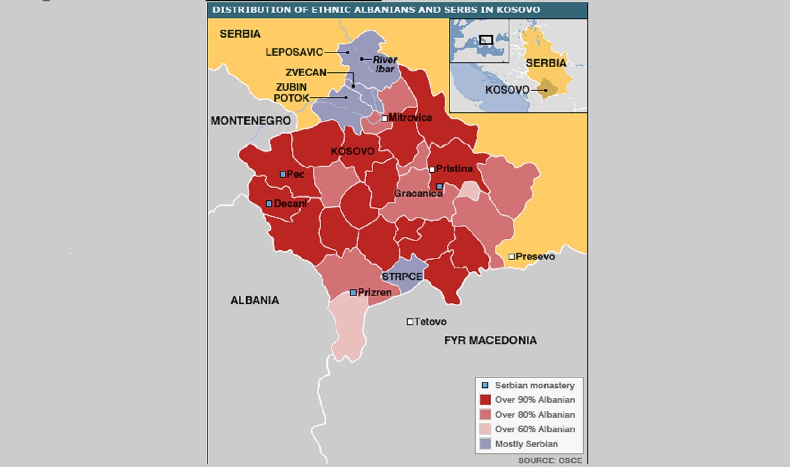 Карта мира сербия и косово