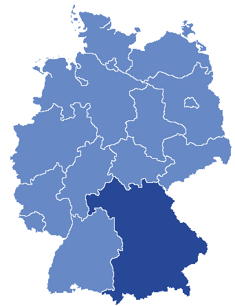 Bawaria mapa niemiec