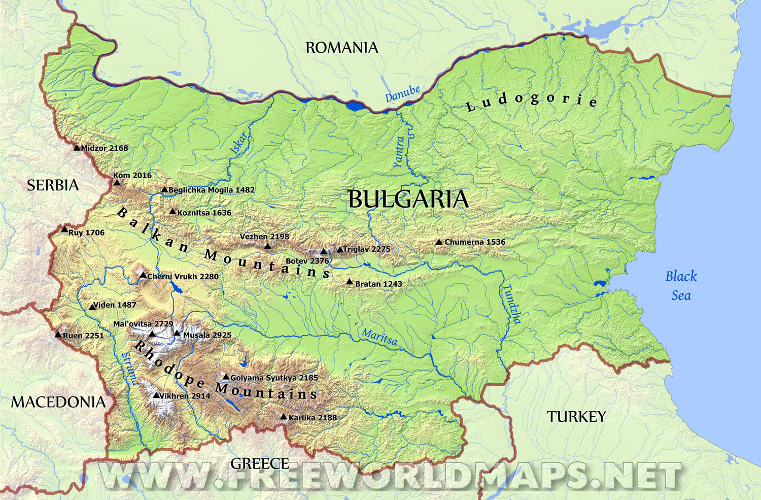 Болгария какая страна. Болгария политическая карта. Географическая карта Болгарии. Границы Болгарии на карте. Физическая карта Болгарии.