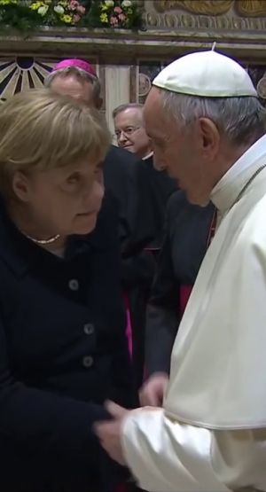 Kanclerz Merkel z papieżem Franciszkiem, foto: youtube.com