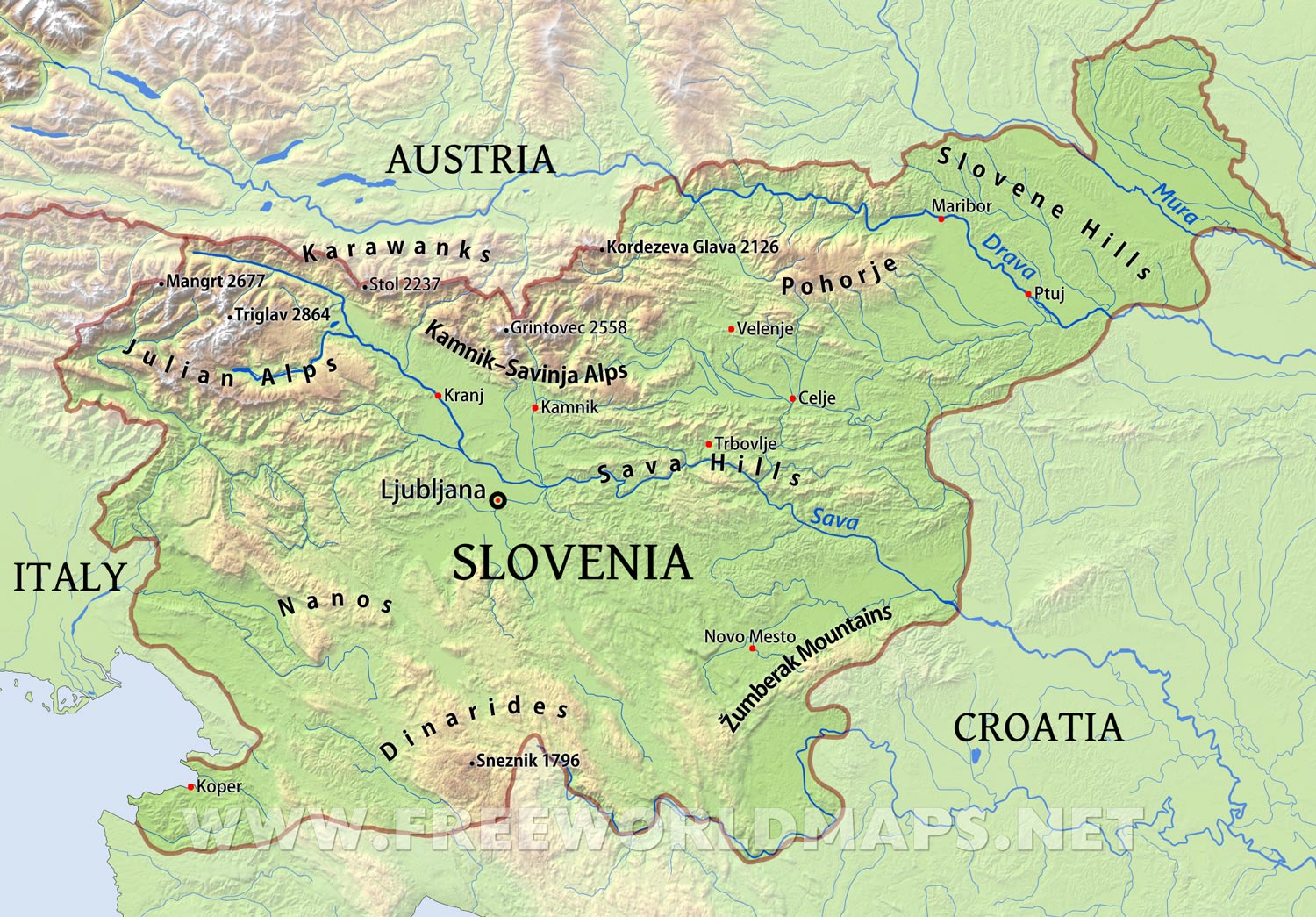 S Owenia Gotowa Wyst Pi Przeciwko Polsce Kresy   Slovenia Physical Map 