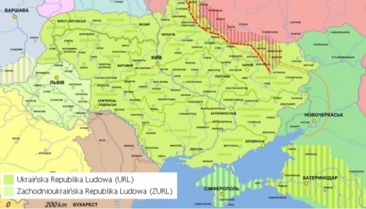 Portal Sakiewicza zilustrował artykuł o ukraińskim święcie mapą z