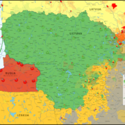 Mapa etniczna Litwy, fot. Reddit.com