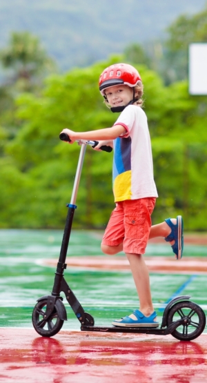 Little,Boy,Riding,Scooter.,Kids,Ride,Kick,Board.,Child,Playing