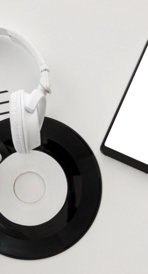 top-view-beautiful-music-concept