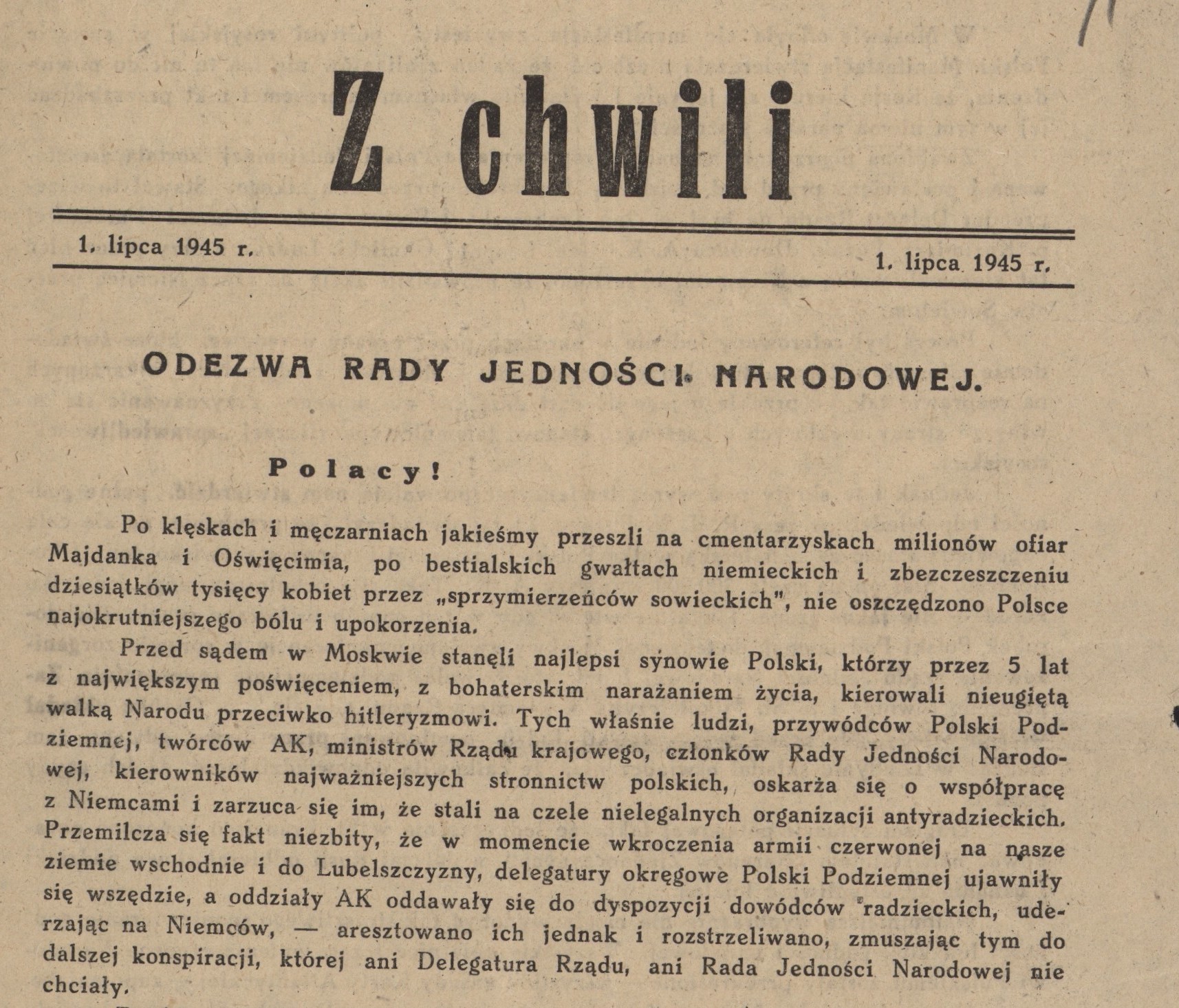 Testament Polski Walczącej. Ostatnie przesłanie Polskiego Państwa Podziemnego