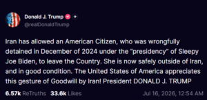 Wpis Donalda Trumpa